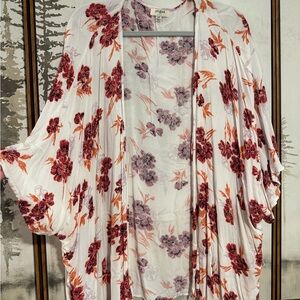 Umgee Floral Open-Front Cardigan